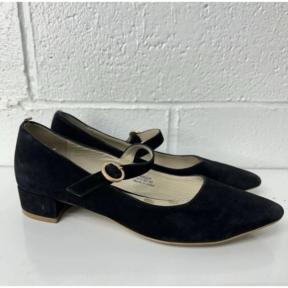 Boden Rosabel Black Suede Pointy Toe Low Heels‎ / Women's 40 US 9